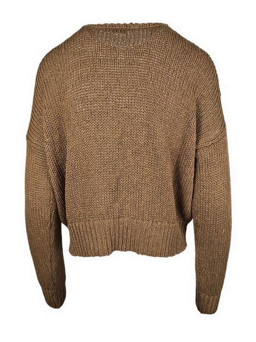 women's cinnamon crew-neck sweater Base Milano | B1504-048215